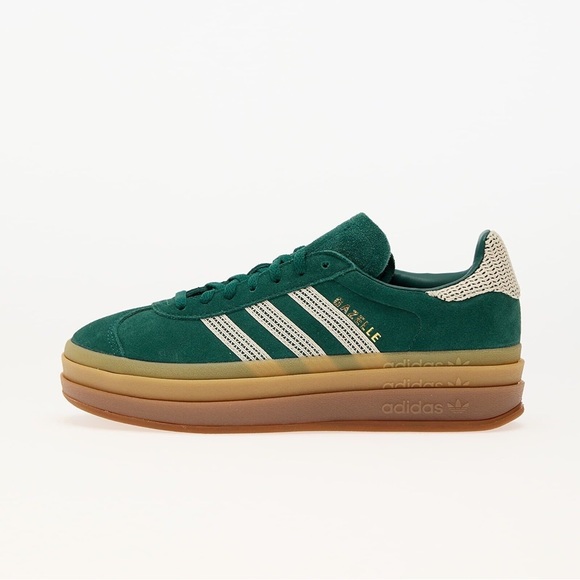 W Adidas Originals Gazelle Bold Collegiate Green JS Shoes Sneakers
